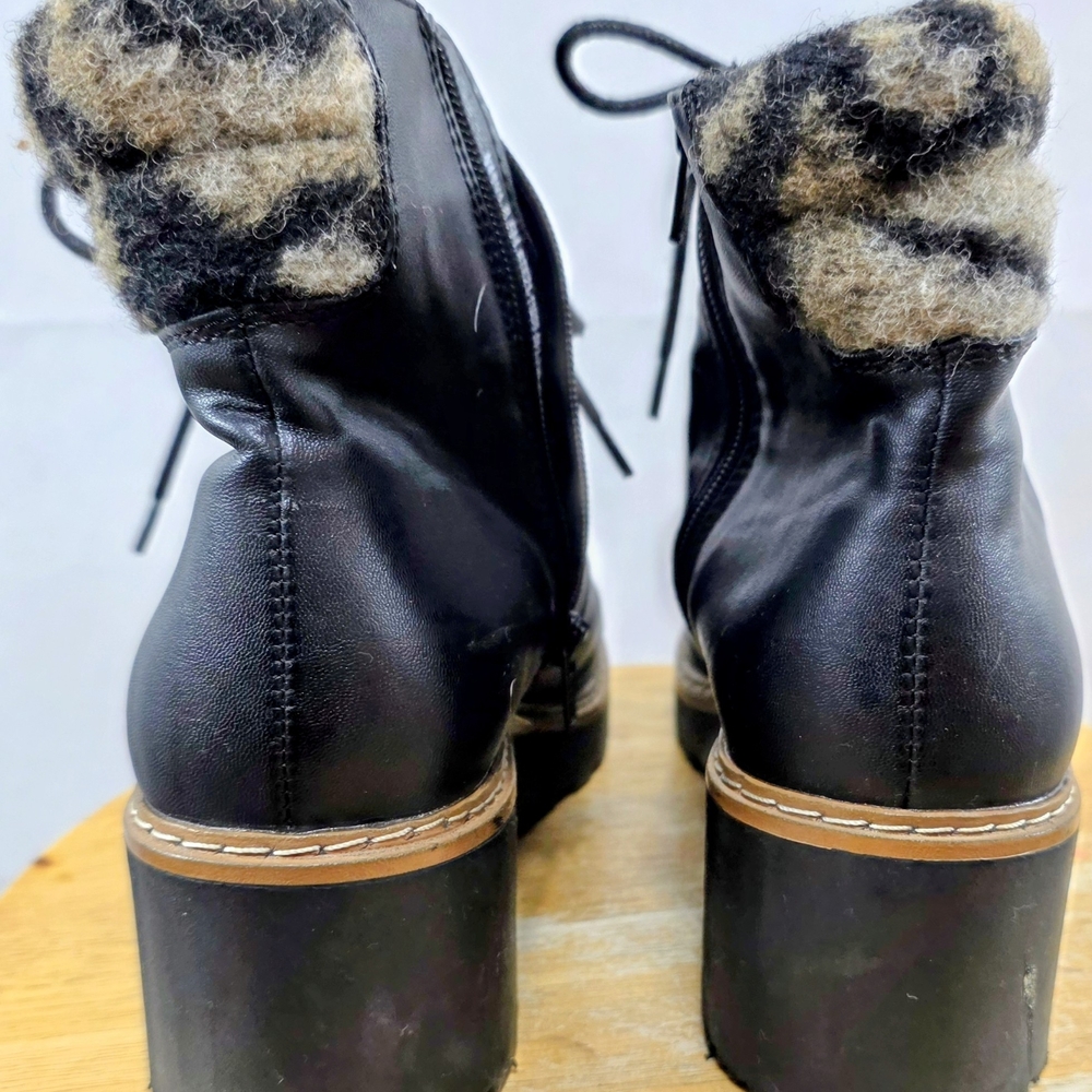 BareTraps Black Ankle Boots with Tan Accents - Picture 9 of 15